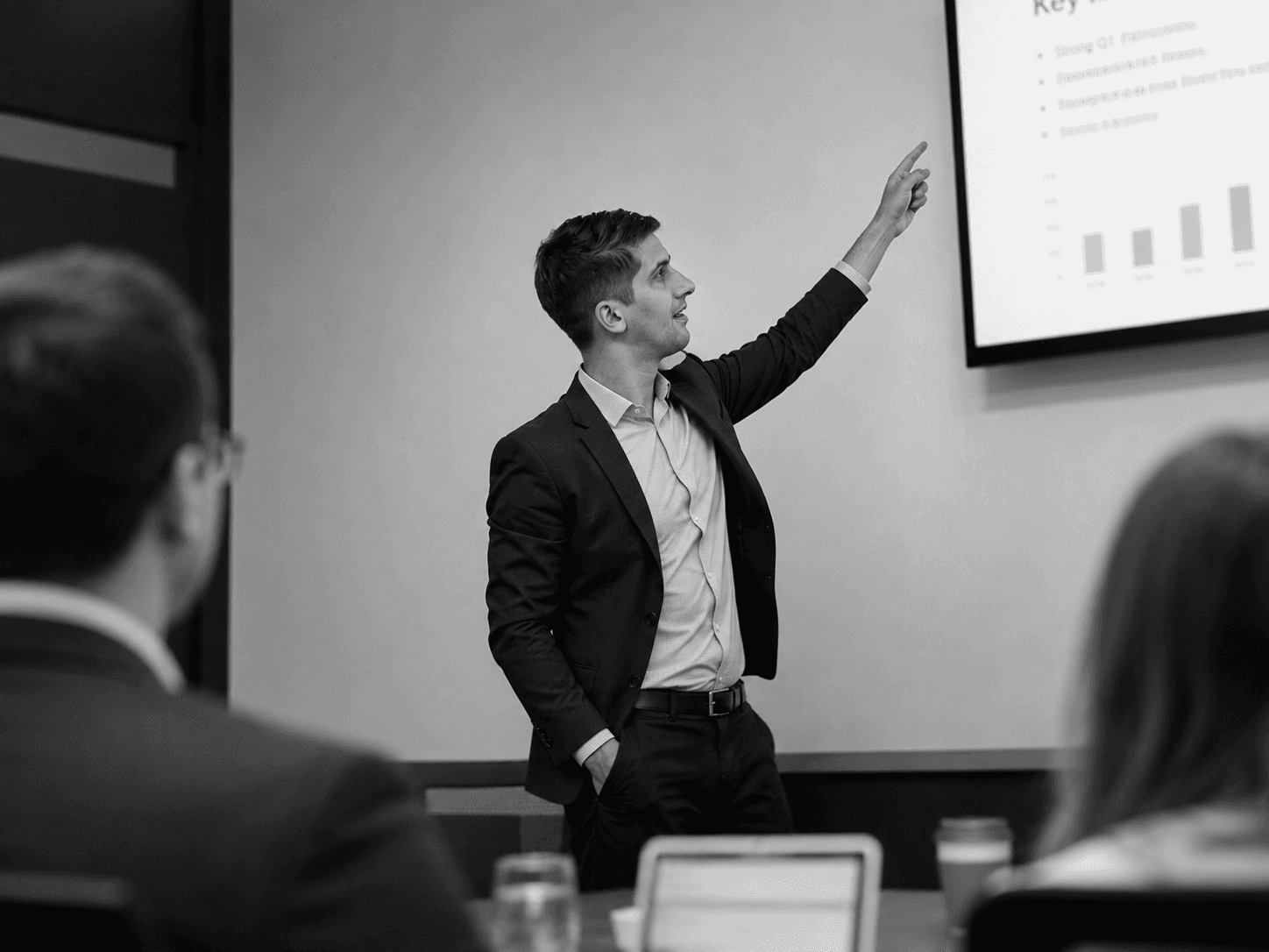Ian Britton presenting to a business audience